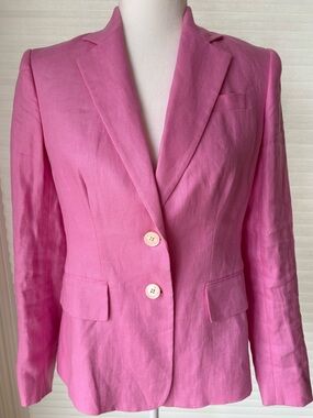 Ralph Lauren Bright Pink Tailored Linen Blazer